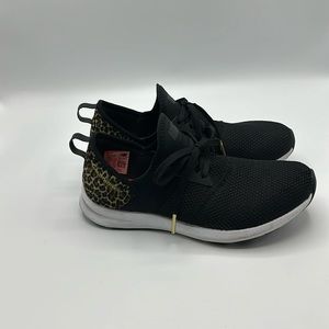 New balance black and leopard print heel shoes
